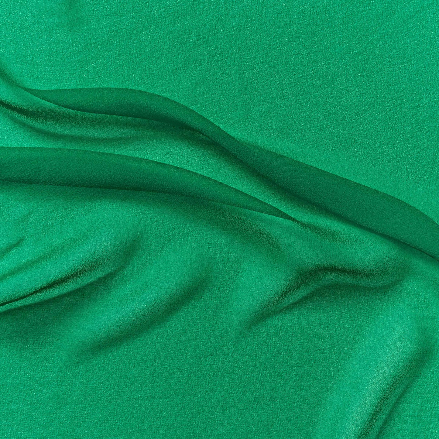 silk georgette showing the kelly color version of a Lightweight sheer floaty pure silk with excellent drape great for layering and gathering