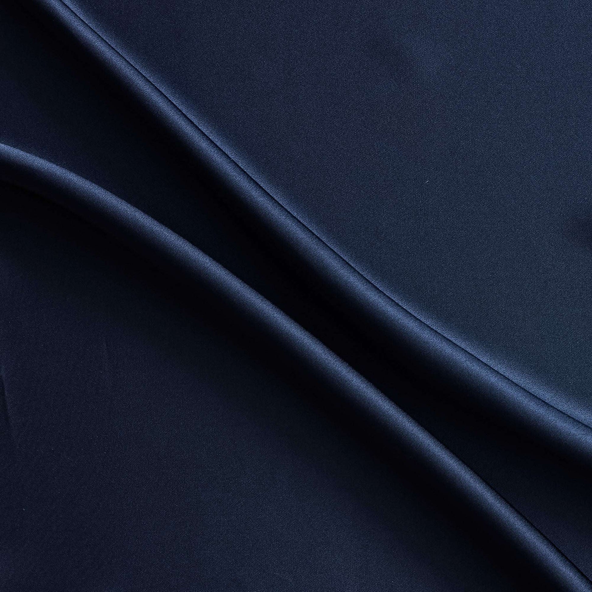 Silk Satin showing the Ink color version of a Soft Pure mulberry silk with natural sheen and fluid drape