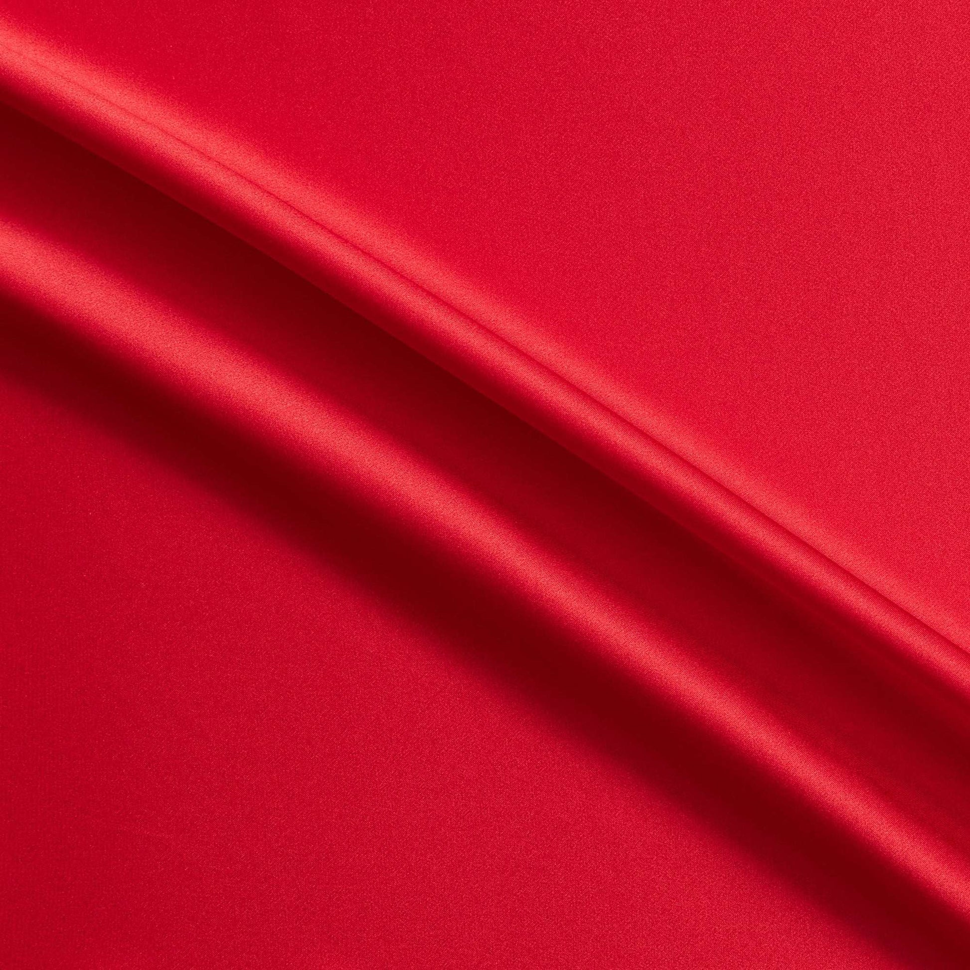 Silk Satin showing the Scarlet color version of a Soft Pure mulberry silk with natural sheen and fluid drape