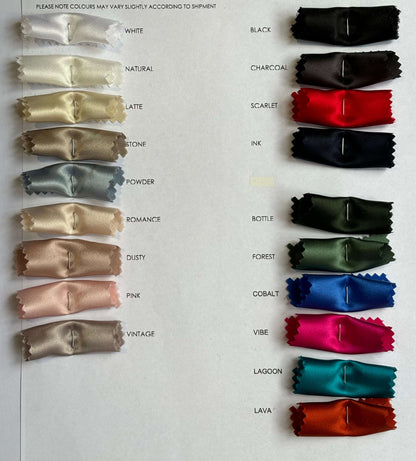 Showing the silk satin color card