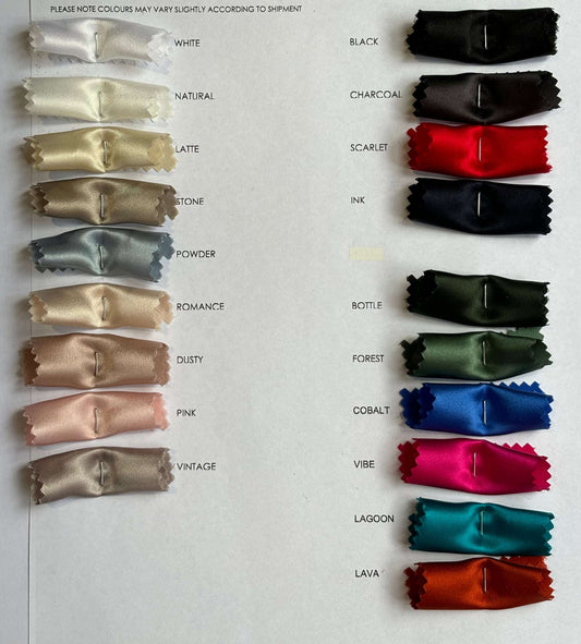 Showing the silk satin color card