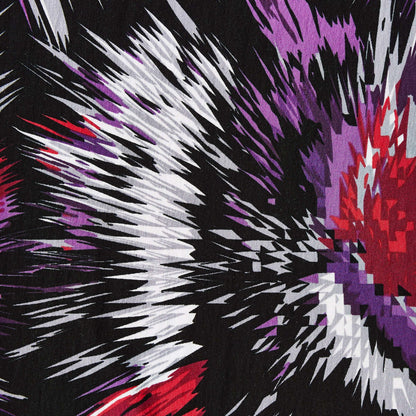 smash showing an abstract purple colored shades digital print on stretch jersey knit rayon with spandex