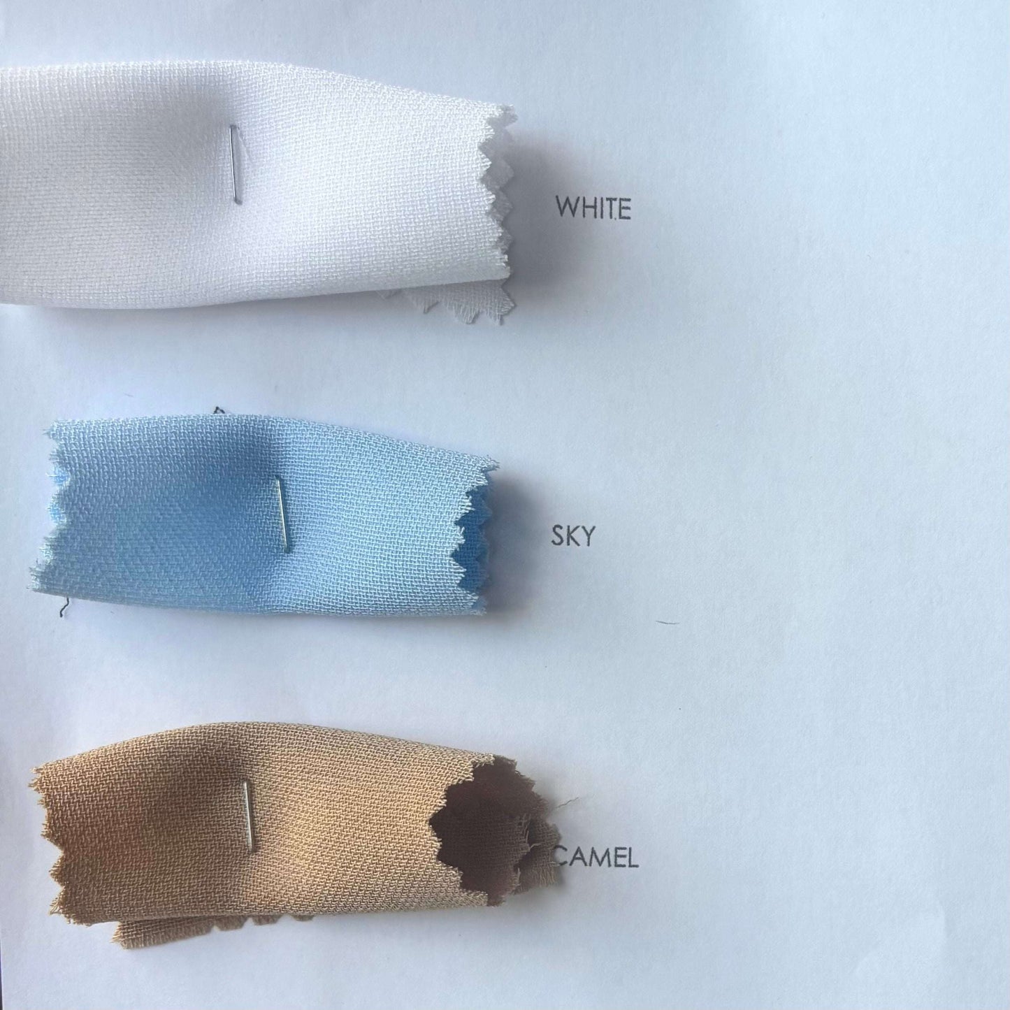 Showing the Studio colours, White, Sky and Amel