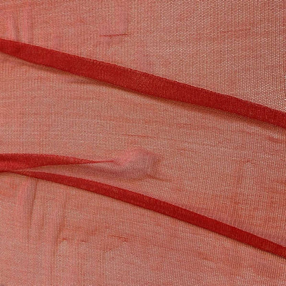 vapour showing the vermillion color variant of a soft sheer breathable light weight matte pure silk tulle with natural silk sheen