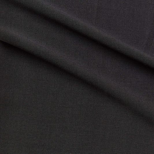 zara plain showing the charcoal color version of a two-way stretch soft polyester and rayon with added spandex