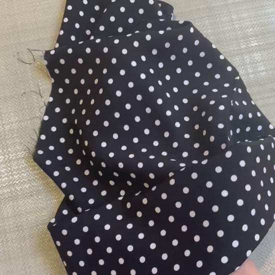 A video of Spotty which features a spot print on a washable silk and rayon blend fabric