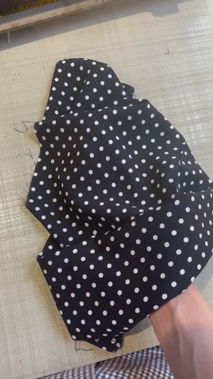 A video of Spotty which features a spot print on a washable silk and rayon blend fabric