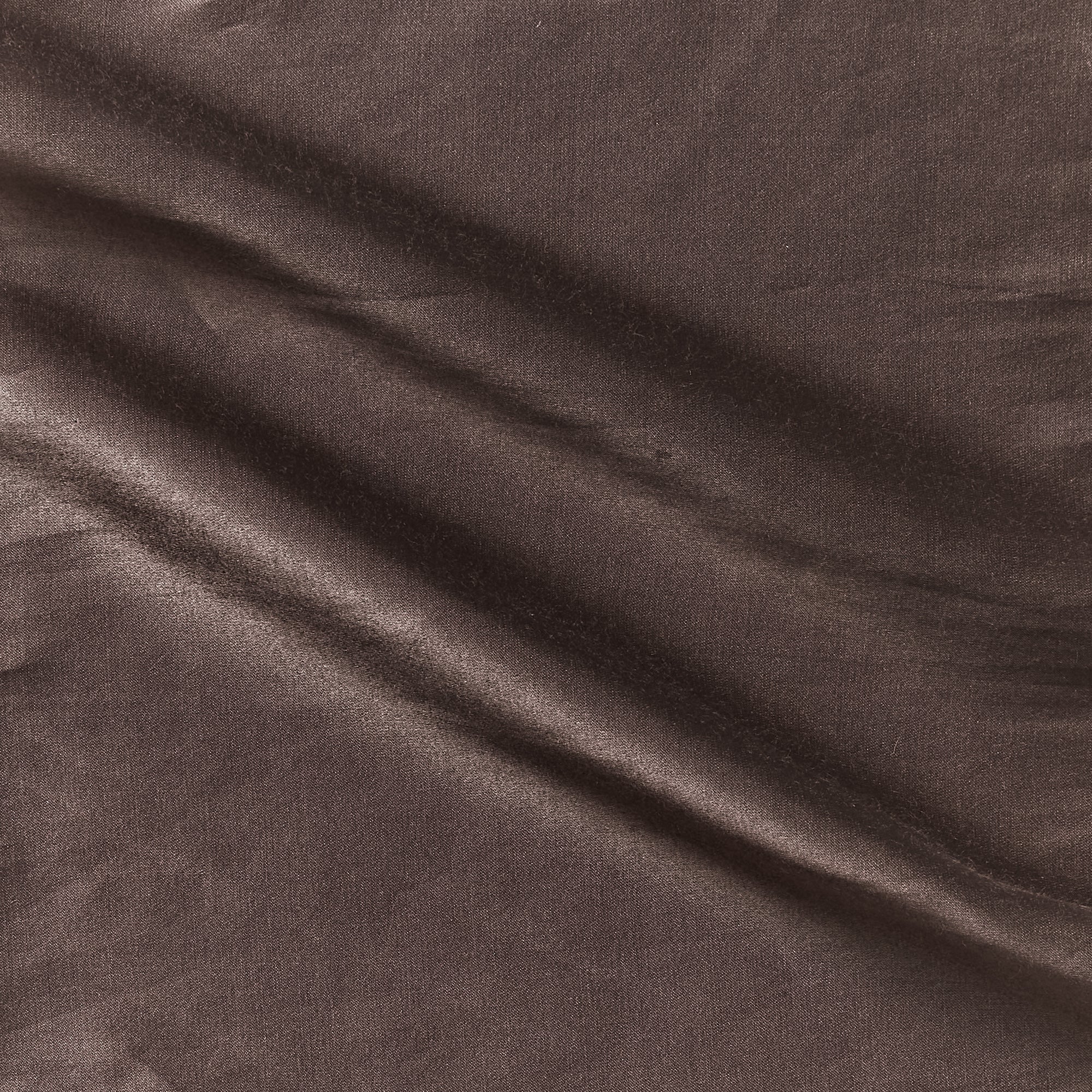 bella displaying the mocha color version with lightweight silk satin as a silk and cotton blend featuring fluid drape
