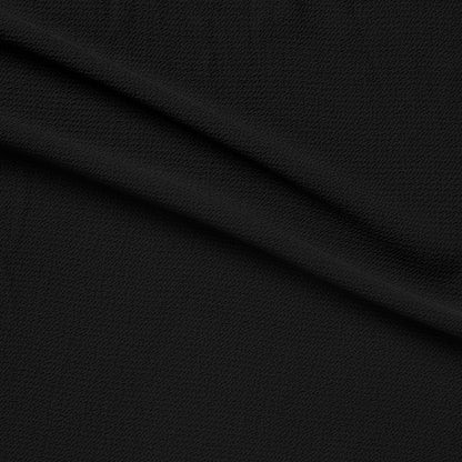 Bubble displaying the Black color version featuring soft light weight stretch crepe-weave  polyester with spandex featuring great drape