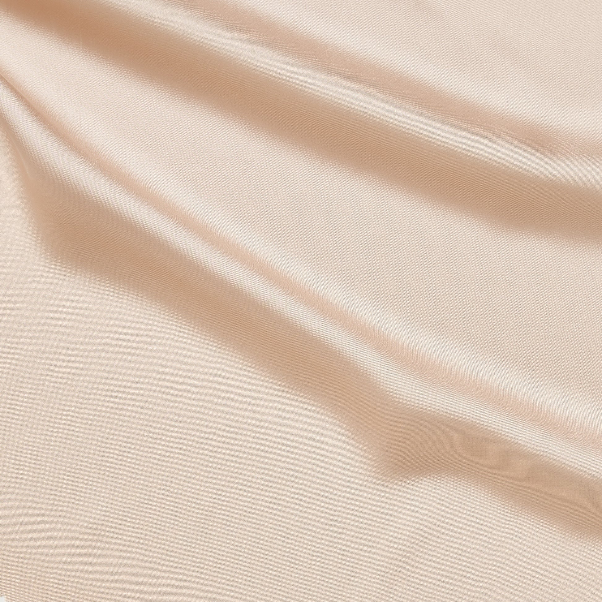 Deluxe displaying the shell color version of a satin colored chiffon silk like pure polyester with fluid drape