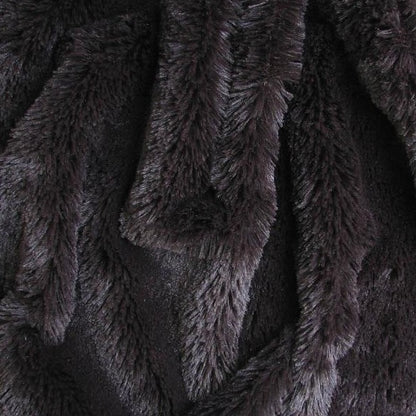 Elise Plain displaying the charcoal color version pure polyester Soft faux fur shown folded