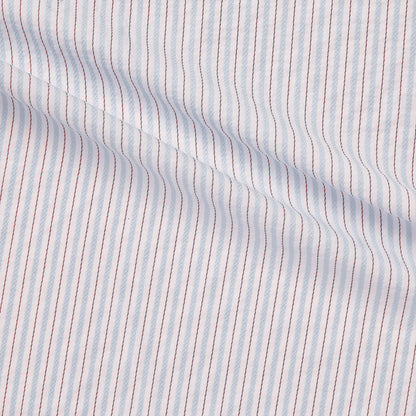 gap displaying the blue color version with Pencil striped stretch nylon cotton and polyester with  spandex  featuring stitch detailing and good drape