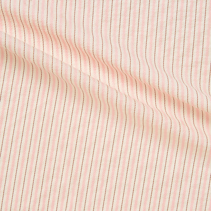 gap displaying the pink color version with Pencil striped stretch nylon cotton and polyester with  spandex  featuring stitch detailing and good drape