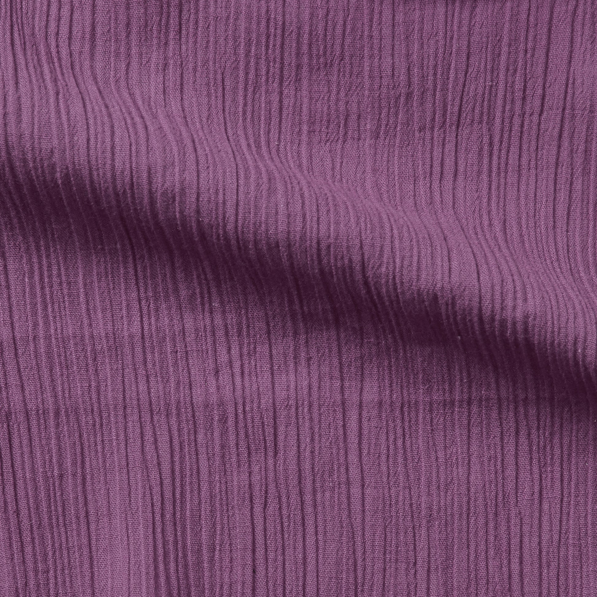 muslin displaying the mulberry color version of a  pure  breathable soft and natural cotton muslin with yoryu crinkle textured face