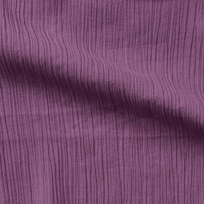 muslin displaying the mulberry color version of a  pure  breathable soft and natural cotton muslin with yoryu crinkle textured face