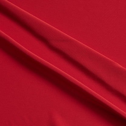 Crepe De Chine showing the red color version of a Pure mulberry silk with fluid drape and a matte face and cool handle