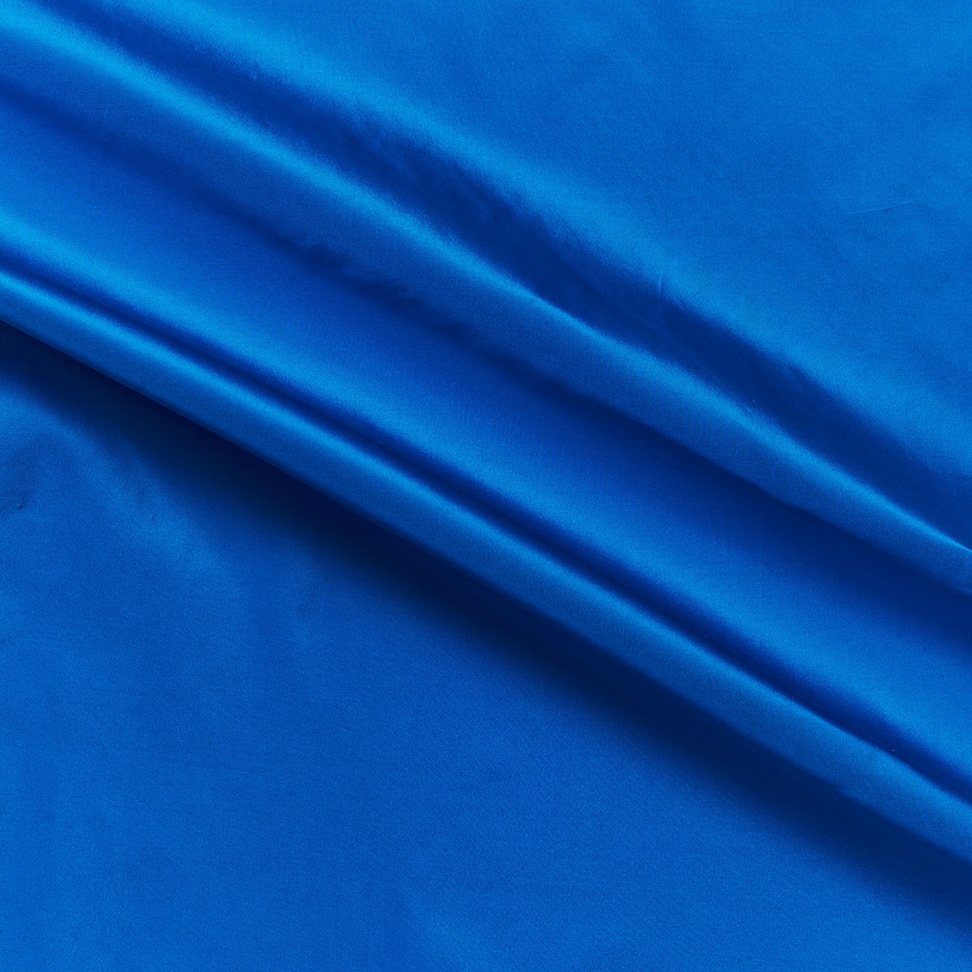 silk taffeta narrow showing the royal color version of a smooth crisp pure silk with good drape with good drape