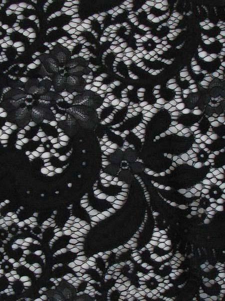 Displaying sarah a panel lace Black 148cm by 148cm viscose and nylon blend