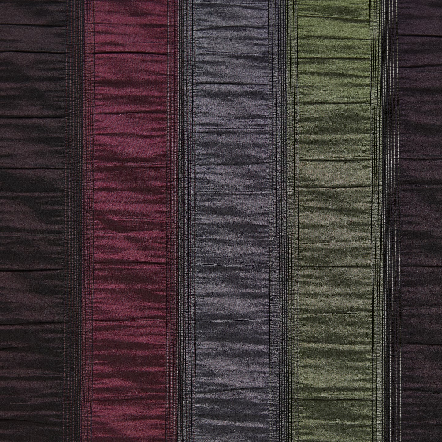 Tatler displaying the Plum colors version of a striped pure polyester crisp smooth textured taffeta with lustre